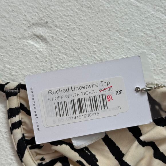 WeWoreWhat Ruched Underwire Bikini Top Tiger, Size Small - Picture 4 of 6